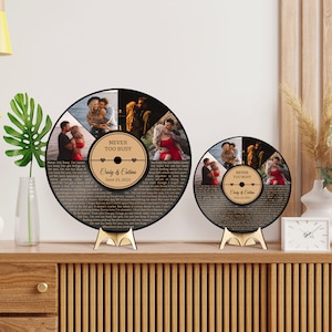 Custom Song Lyric Wall Art, Personalized Sign Print Couple Photo, Wedding Song Gift, Anniversary Keepsake, Music Wall Decor, Bride and Groom