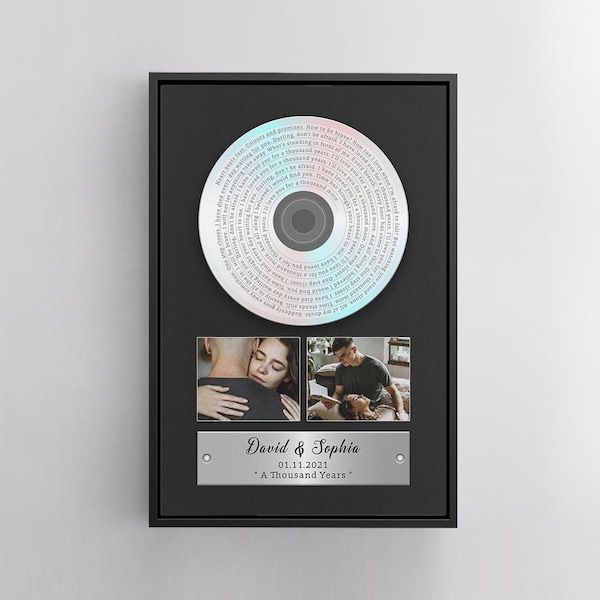 Your own personalised silver vinyl framed record single record award