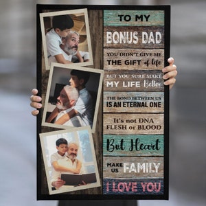 Step Dad Picture Frame, Personalized Stepfather Picture Frame, Stepped Up Dad Picture Frame, Step Dad Father's Day Gift, Bride Step Dad