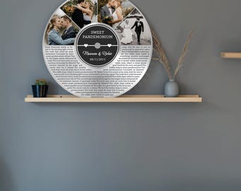 Personalized Song Lyrics Vinyl Record Art: Custom Music Plaque #R17