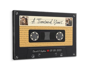 Any Song Lyrics Custom - Wedding Gift, Wedding Song Print on Canvas, First Dance Song Lyrics with Photography, Anniversary
