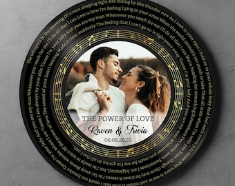 Personalized Wood Song Lyrics Gifts For Him Valentines Day Image Customized Vynil Record Wall Decor Wedding Gifts For Couple Name Date