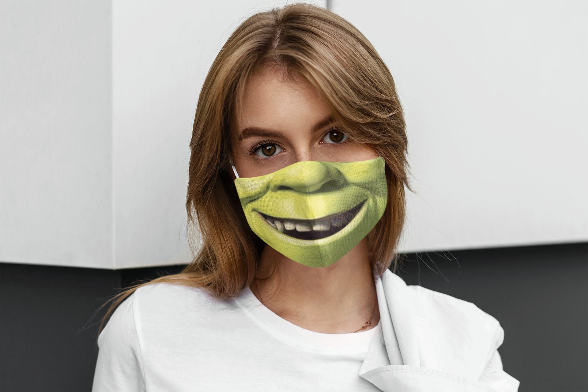 Shrek Face Mask With Filter Unisex Face Mask With Etsy