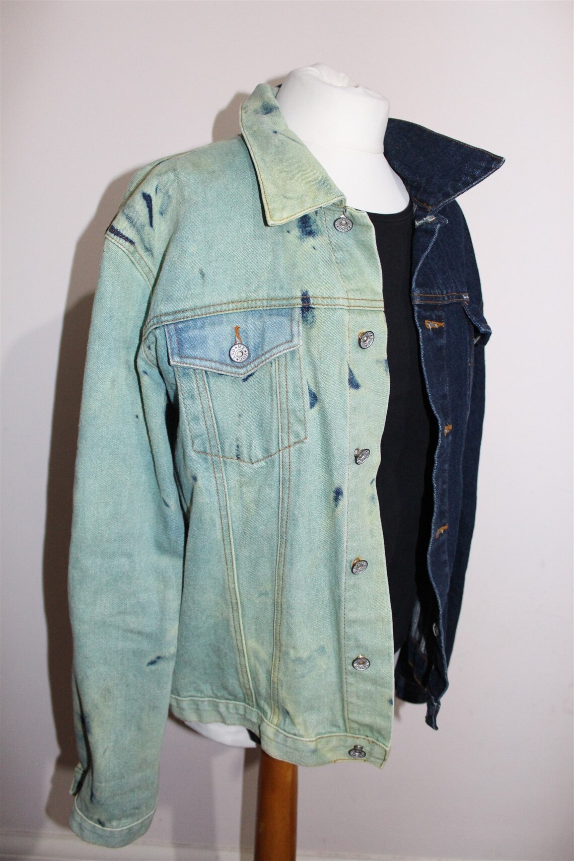 bleach dye denim jacket