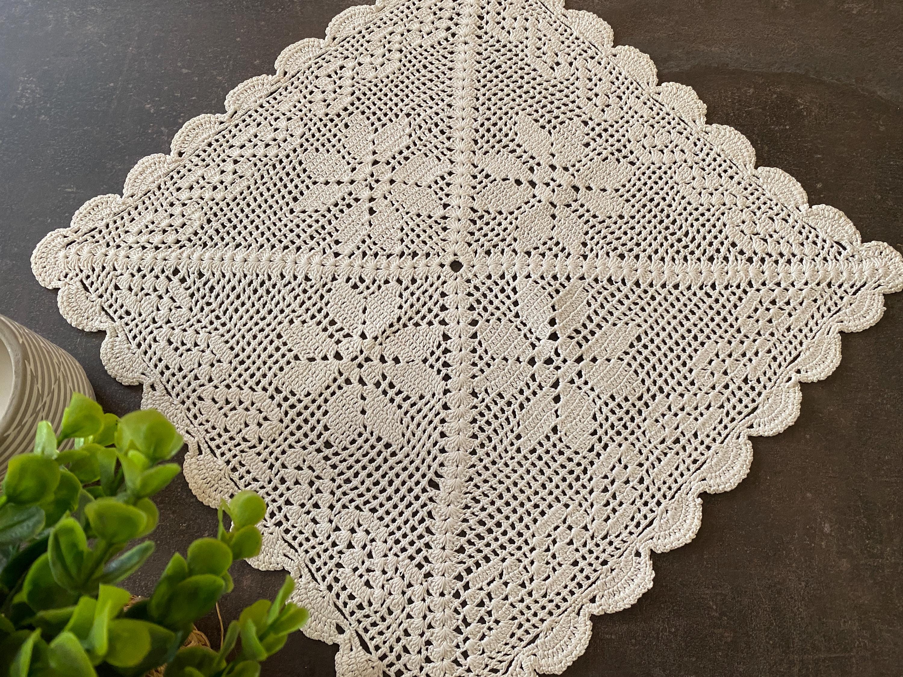 White Lace Crochet Doily for Vintage Decor, 13x13 Inches - Etsy