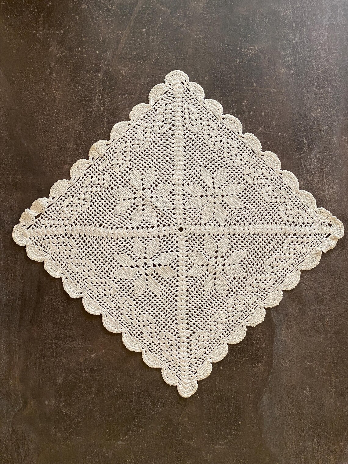 White Lace Crochet Doily for Vintage Decor, 13x13 Inches - Etsy