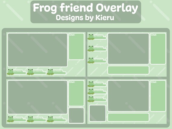 Twitch Overlay Package Frog Friend Panels Pack Just Etsy