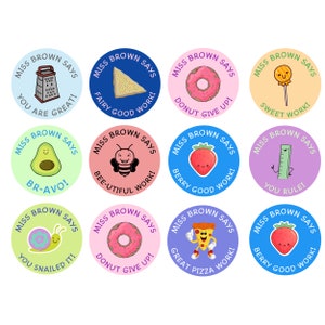 Personalised Teacher Stickers, Personalised Teacher Merit Stickers, Teacher Stickers, Reward Stickers, Merit Stickers