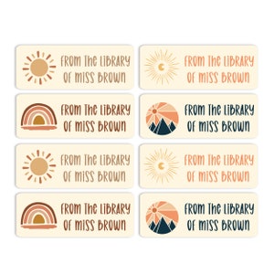 Personalised Teacher Stickers, Boho Book Labels, Teacher ID labels, Book Stickers, Teacher Labels, Teacher Stamps, Book Stickers