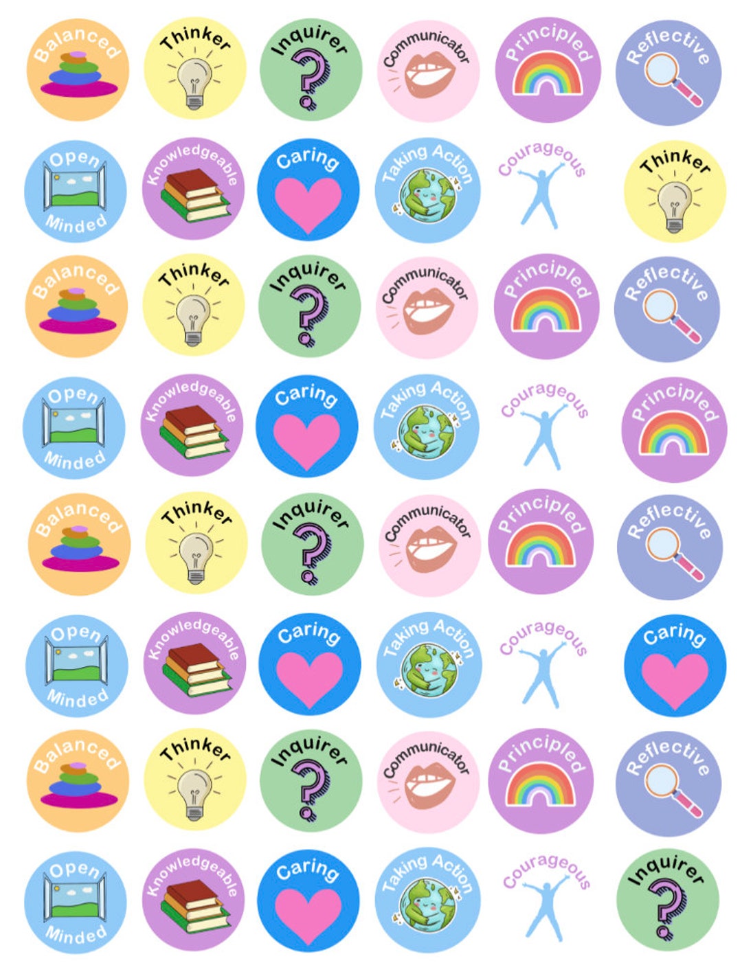 IB Profile Teacher Stickers, IB Learner Profile Stickers, Teacher