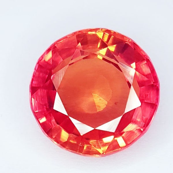 Pierres précieuses en vrac, saphir naturel Padparadscha de 12,92 carats, non traité, non chauffé, pour bague, certifié GIL, forme ronde, saphir transparent