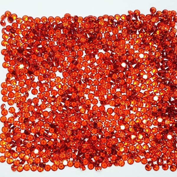 Natural Hessonite (Garnet) 1000 Pcs Lot Loose Gemstone 1.60MM/26.50 Cts Certified Transparent Round Gem For Making Jewelry With AAA+ Quality