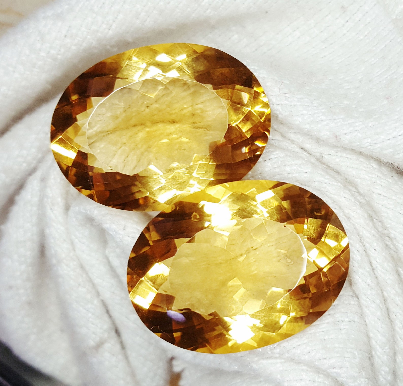 Loose Gemstone Natural Citrine 45 to 50 Cts Pair Certified Etsy UK