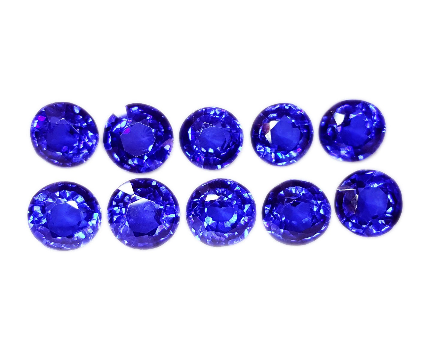 Natural Loose Gemstone Brightfull Blue Sapphire Lot Round Cut Etsy Uk