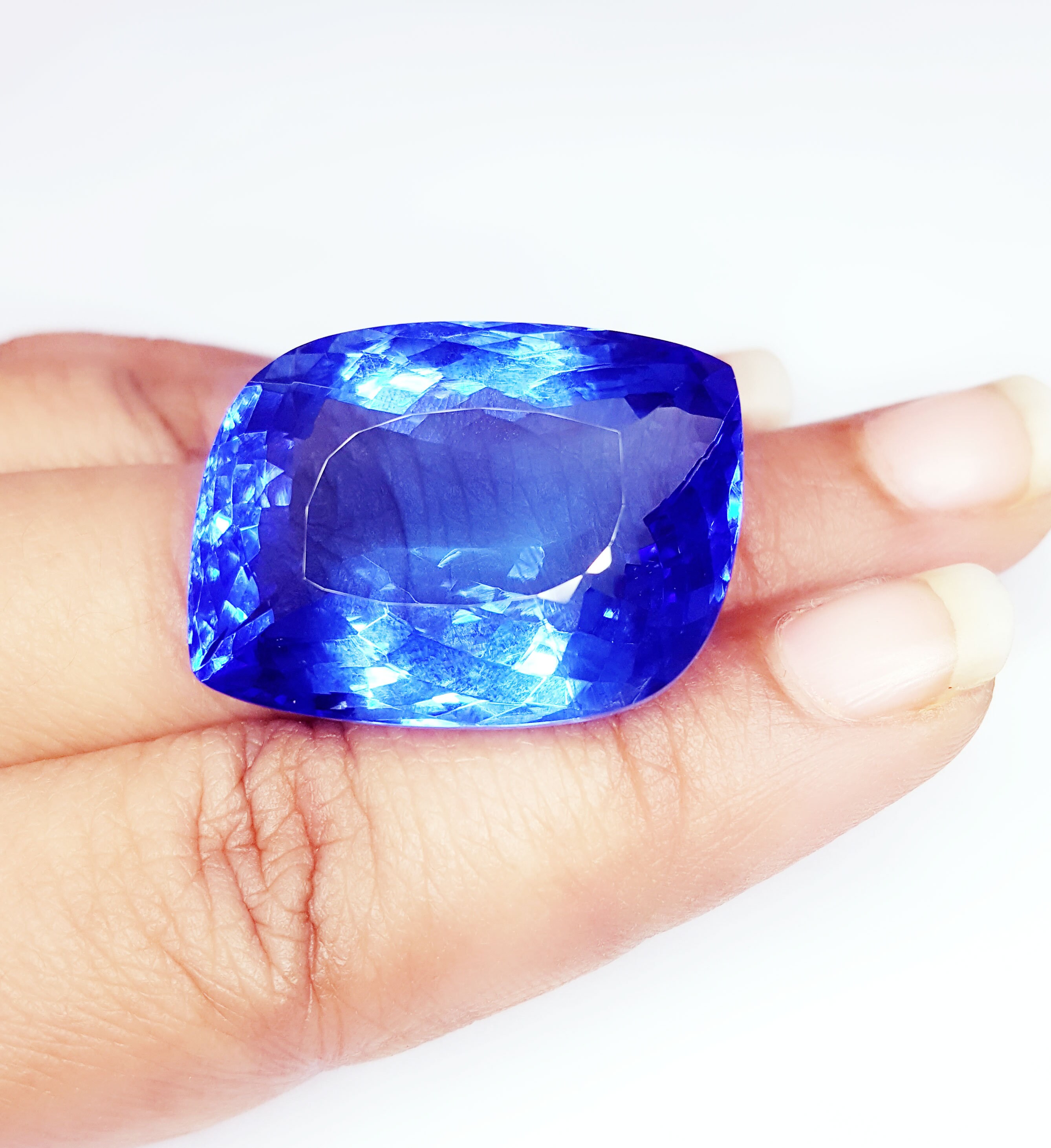 55 to 60 Ct Loose Gemstone Lab Created Light Blue Topaz GIL Etsy UK