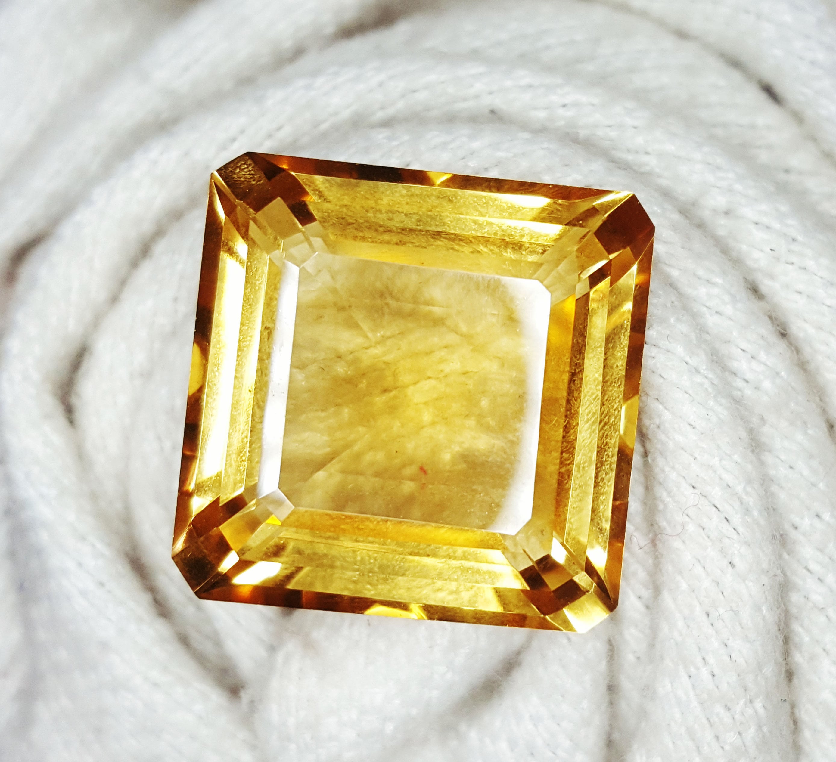 Loose Gemstone Natural Citrine 45 to 50 Cts Certified Square Etsy UK