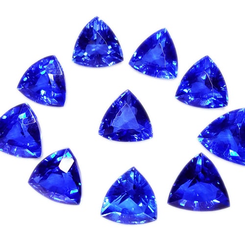 Natural Loose Gemstone Fabulous Blue Sapphire shops Lot Trillion Cut 10 Pcs Certified 8 to 10 Ct Gems UL055