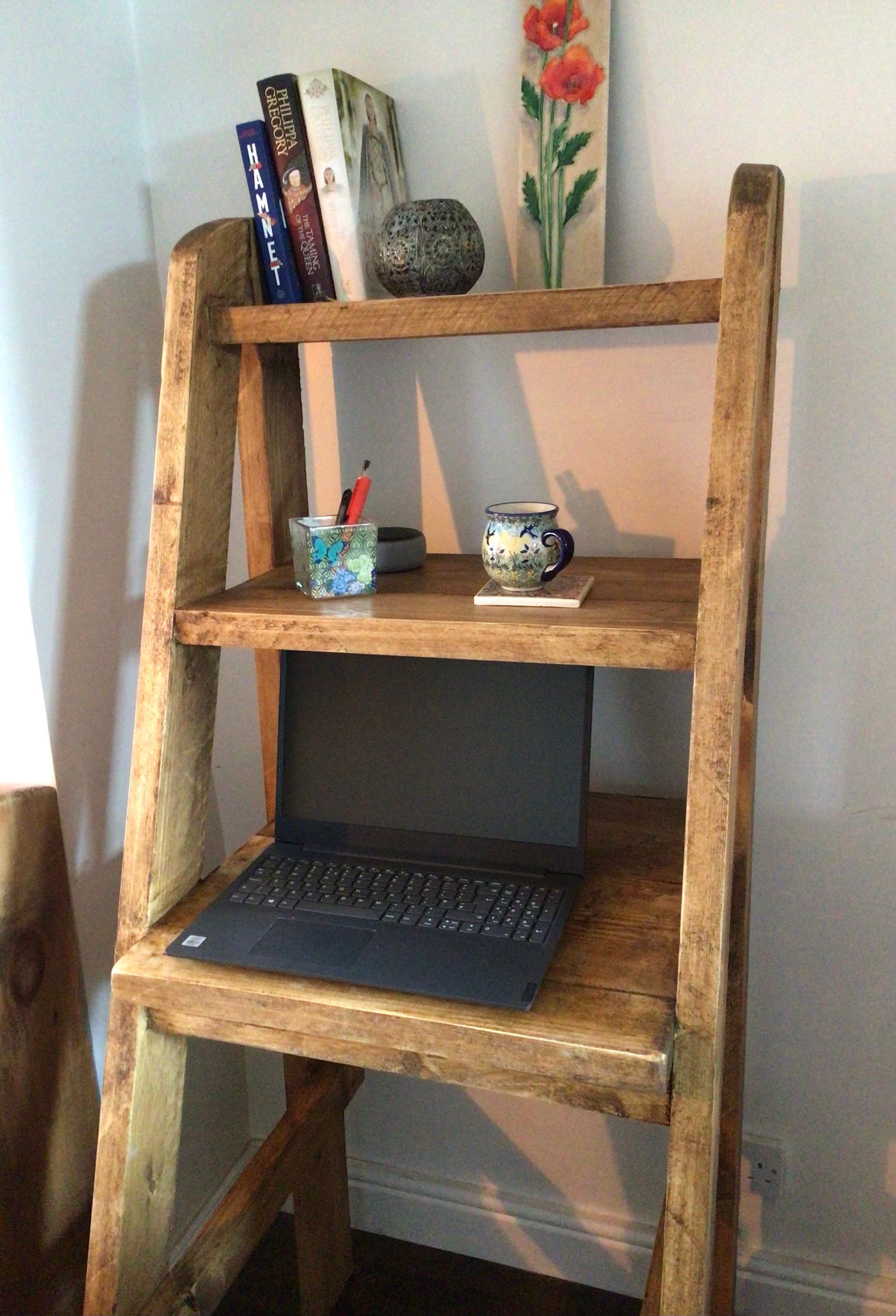 Bespoke Ladder Bookshelf Desk Etsy