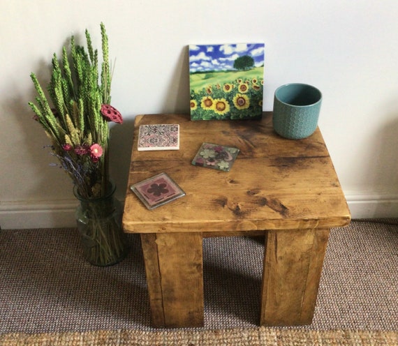 Reclaimed Pine Square Coffee Table, Rustic Timber Design