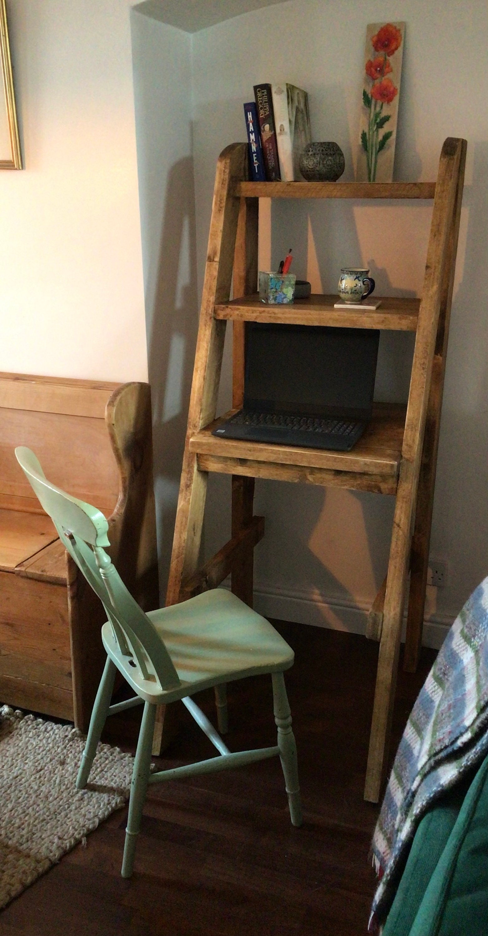 Bespoke Ladder Bookshelf Desk Etsy