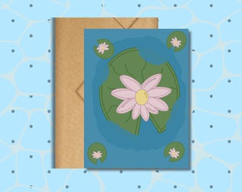 Tarjetas de felicitación de naturaleza de 5x7 pulgadas / Lilipad / Peces / Aire libre