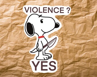 Pegatina de Snoopy, regalos, decoración, violencia, papel fino VYNLE