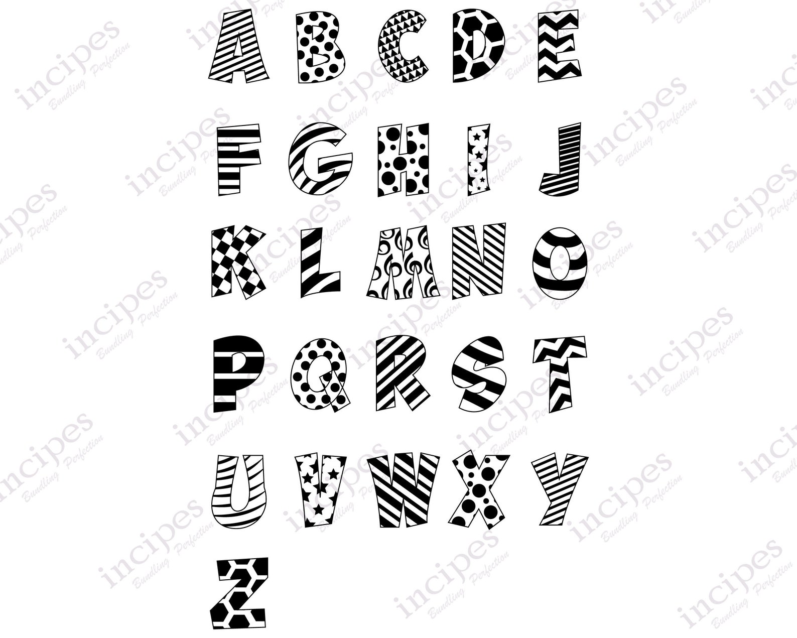 Wild Font SVG File Patterned Alphabet SVG File Letters SVG Etsy