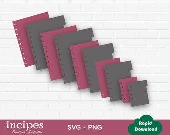 DIY Disc Bound Planner with Divider Page Templates-Classic Page,Classic Half Sheet,Mini & Micro Pages - Cricut and Silhouette Files Included