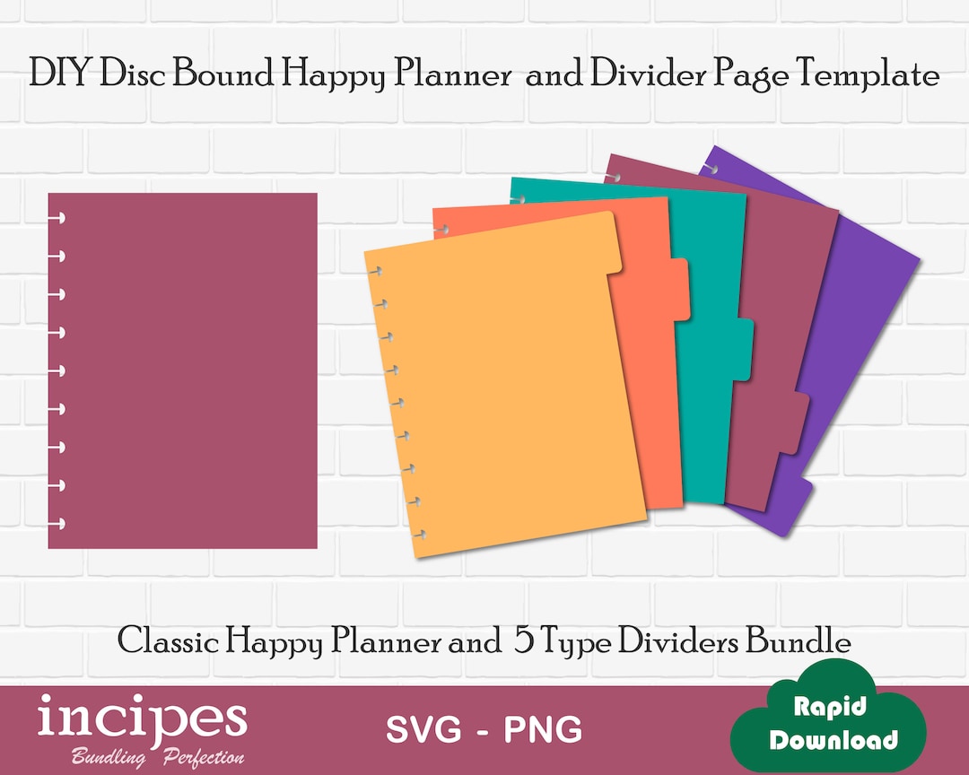 DIY Disc Bound Planner Page Templates Classic Happy Planner Page