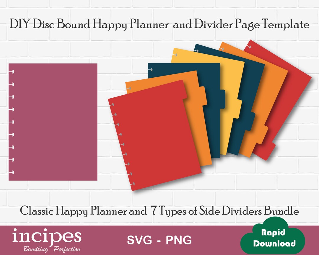 DIY Disc Bound Planner Page Templates Classic Happy Planner Page