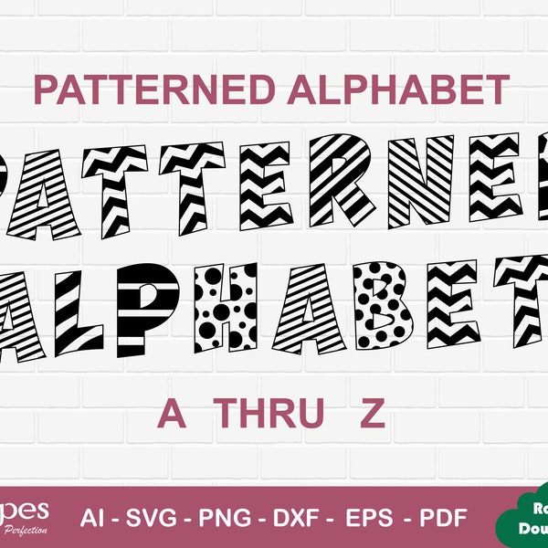 Wild Font SVG File - Patterned Alphabet SVG File -Letters SVG- Commercial & Personal Use - Vector svg file,Cricut,Silhouette Cameo,vinyl cut