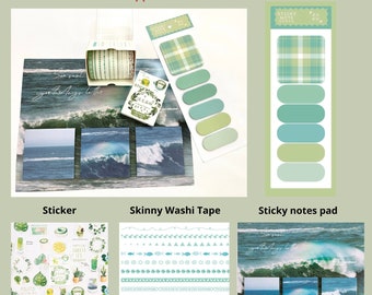 Journaling Supplies Kit include Stickers, Washi tape, Sticky note