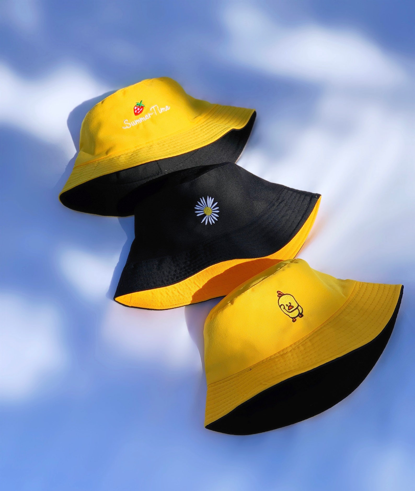 Cute Trendy Bucket Hat Reversible Doublesided Summer Hat Etsy