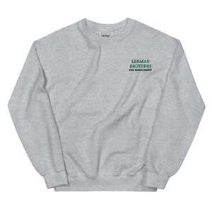 Lehman Brothers Risk Management Embroidered Sweatshirt zdjęcie 1