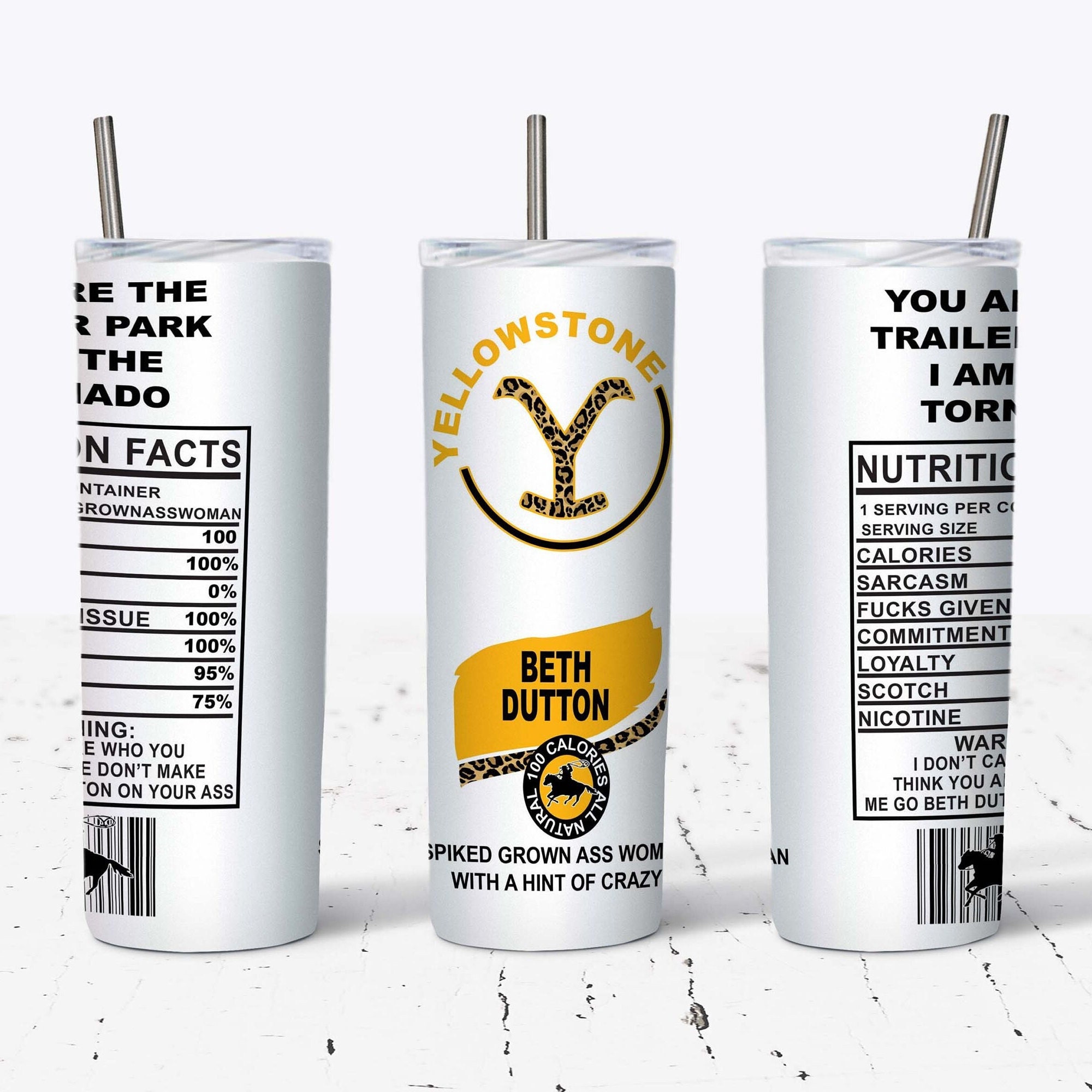 Drinkware Stainless Steel Custom Tumbler Yellowstone Beth Dutton Claw