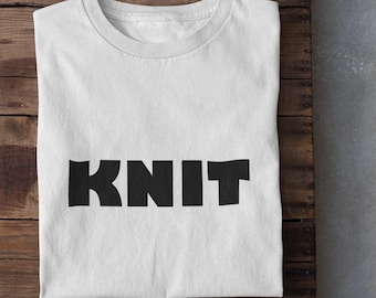 KNIT Text T-Shirt: Unisex Cotton Graphic Tee