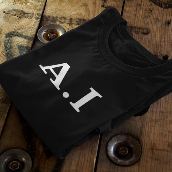 | minimaliste Unisexe | T-shirt « A.I » | Intelligence artificielle | Vêtements | Tenue vestimentaire technologique | Conception simple