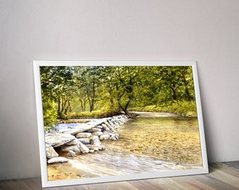 Tarr Steps | Exmoor | Watercolour Print