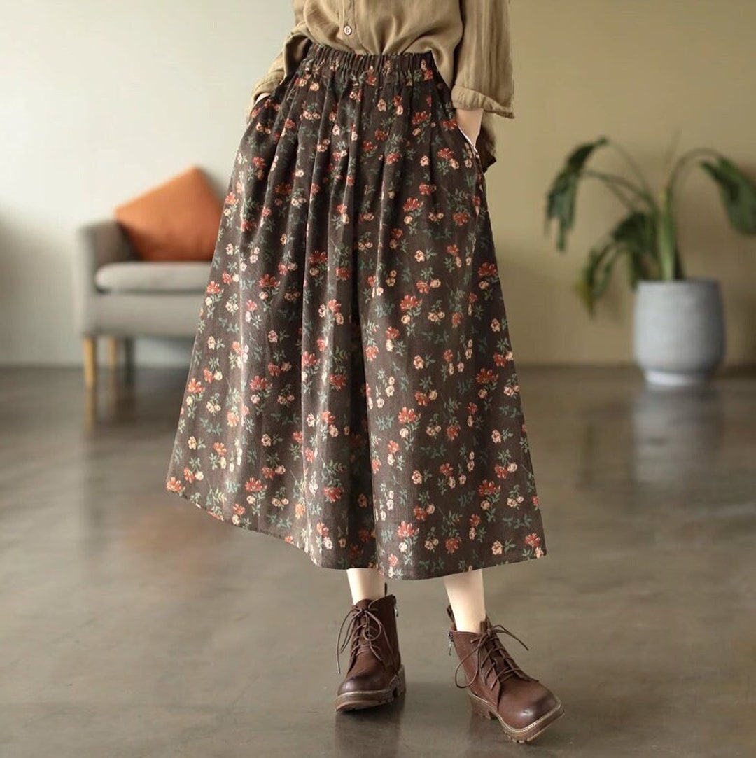 Patterned corduroy clearance skirt