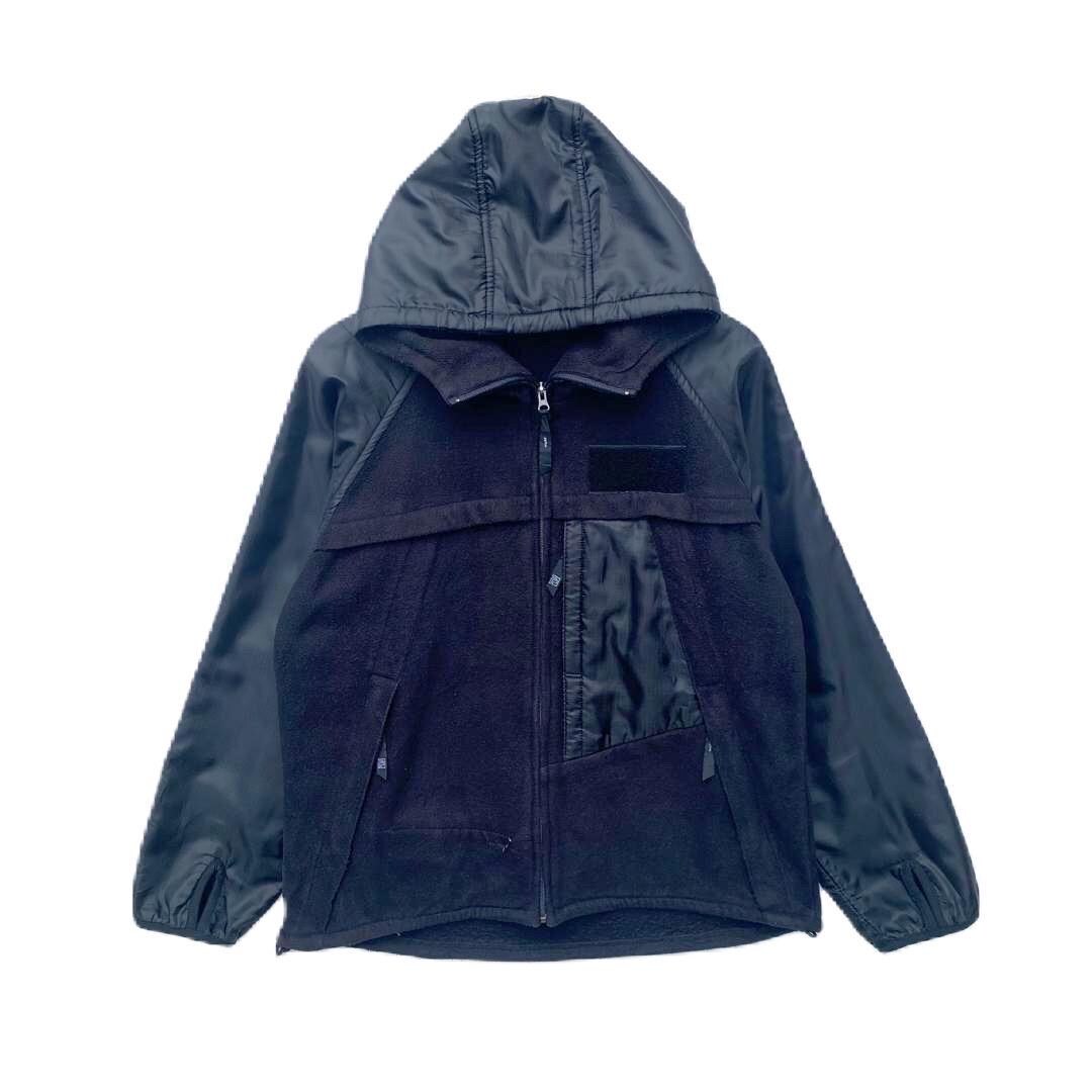 Vintage PPFM Fleece Nylon Hoodie Black Colour Sweater Full Zipper
