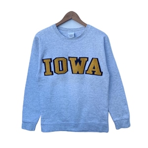 Puede incluir: Sudadera gris con la palabra "IOWA" en letras amarillas con contornos negros.