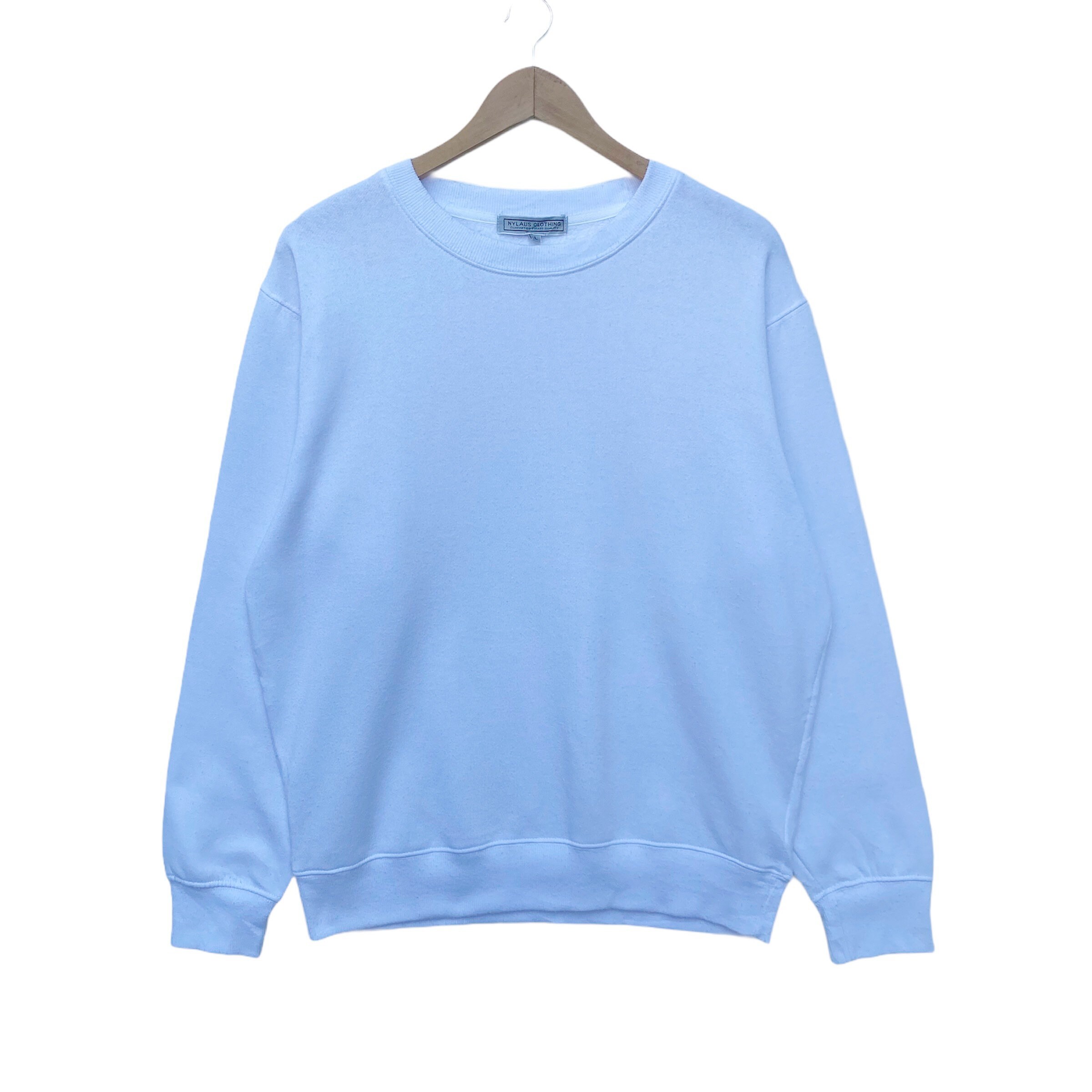 Plain White Sweatshirt Sweater Sweater Pullover Jumper Hip Hop Swag Rap Tee Shirt Large Size Crew Neck Long Sleeve Streetwear