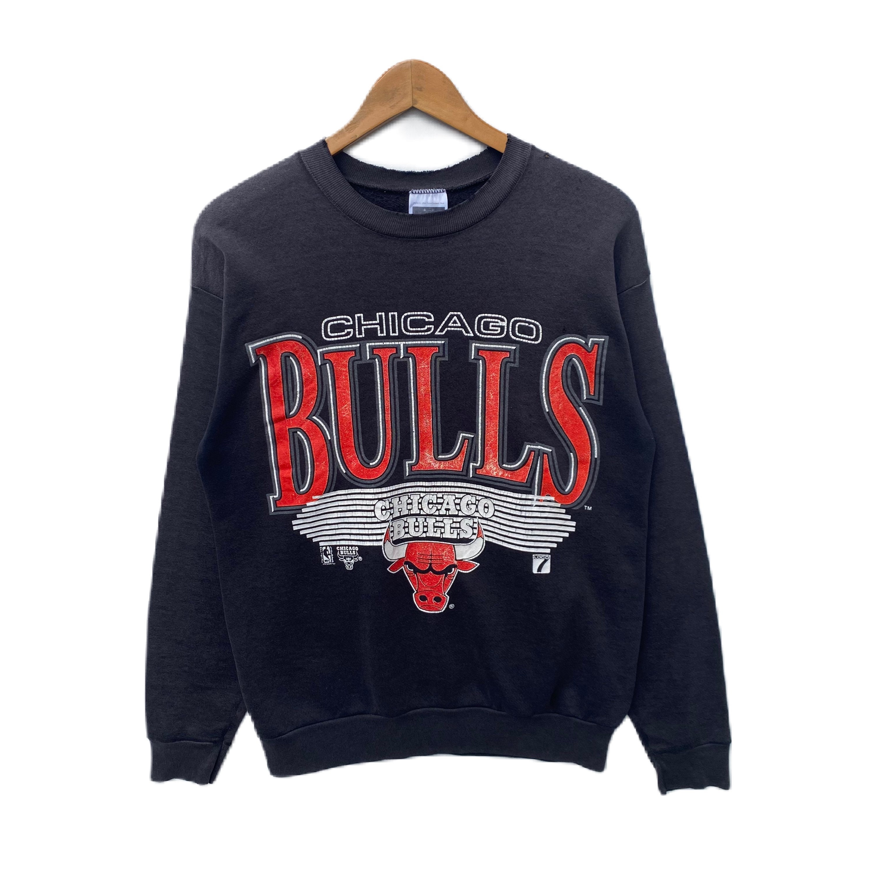 Printify Chicago Bulls Vintage 90's Heavyweight NBA Hoodie Ash / L