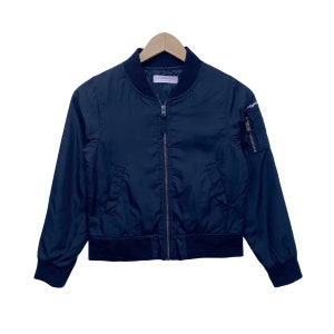 Pinky Girls Candy Bomber Jacket Sweater Buttons Up Zipper Long Sleeve Black Colour Extra Small Size Light Jacket