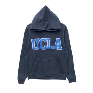 Vintage UCLA Hoodie University Of California Sweatshirt Sweater Pullover Jumper Long Sleeve Medium Size Los Angeles College Bruins Gray