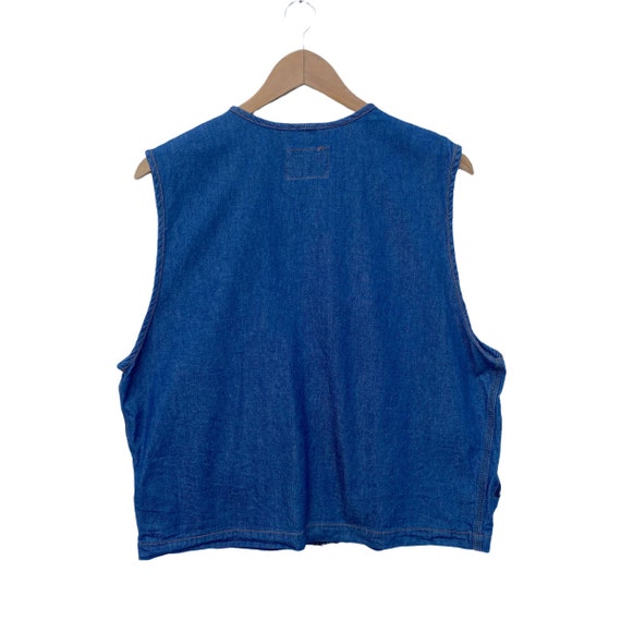 Denim Blue Multi-pocket Vest Multi Purpose Equipment Sleeveless