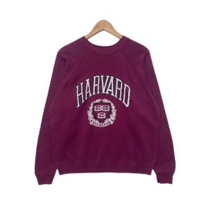 Vintage HARVARD UNIVERSITY Sweatshirt Sweater Big Spell Out Long Sleeve Maroon Colour Pullover Jumper Shirt Large Size Streetwear Vtg 90s