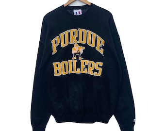 Vintage BOILERMAKERS FOOTBALL PURDUE Sweatshirt Sweater Crew Neck Extra Large Pullover Vtg 90s Ncaa Division Black Colour