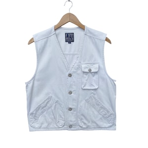 White Multi-pocket Vest Multi Purpose Equipment Sleeveless jacket Medium Size Zipper Jacket Fishing Hunter