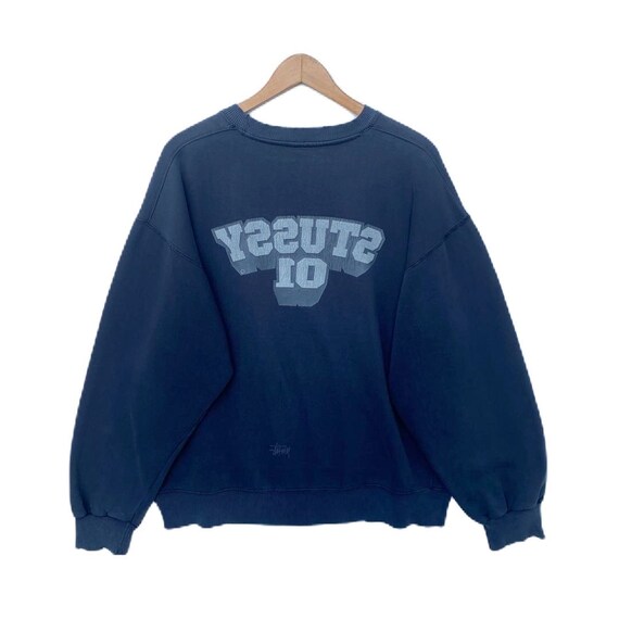 Vintage Distressed STUSSY 01 Sweatshirt Sweater Black Colour